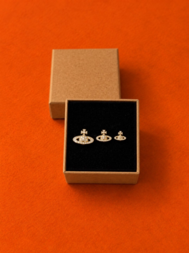 Pack Planet iced earrings V2 Gold