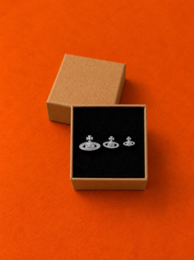 Pack Planet iced earrings V2 Silver